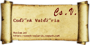 Csánk Valéria névjegykártya